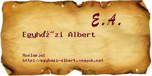 Egyházi Albert névjegykártya