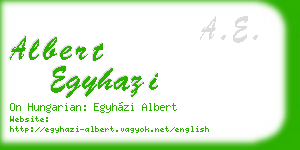albert egyhazi business card