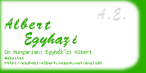 albert egyhazi business card